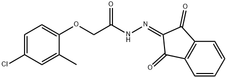 2-(4-chloro-2-methylphenoxy)-N'-(1,3-dioxo-1,3-dihydro-2H-inden-2-yliden)acetohydrazide 구조식 이미지