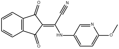 2-(1,3-dioxo-1,3-dihydro-2H-inden-2-yliden)-2-[(6-methoxy-3-pyridinyl)amino]acetonitrile Structure