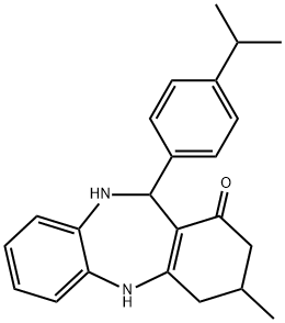 11-(4-isopropylphenyl)-3-methyl-2,3,4,5,10,11-hexahydro-1H-dibenzo[b,e][1,4]diazepin-1-one Structure