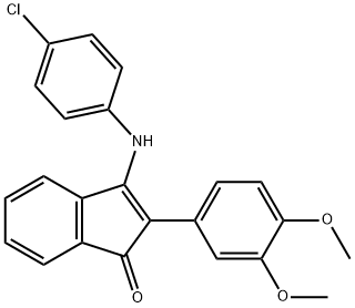 3-(4-chloroanilino)-2-(3,4-dimethoxyphenyl)-1H-inden-1-one Structure