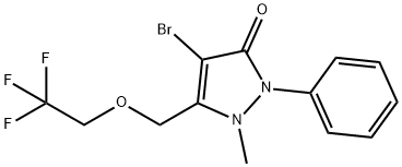 4-bromo-1-methyl-2-phenyl-5-[(2,2,2-trifluoroethoxy)methyl]-1,2-dihydro-3H-pyrazol-3-one Structure