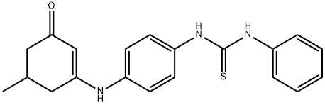 N-{4-[(5-methyl-3-oxo-1-cyclohexenyl)amino]phenyl}-N'-phenylthiourea 구조식 이미지