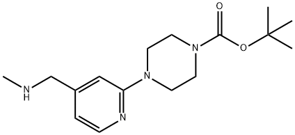 tert-butyl 4-{4-[(methylamino)methyl]pyrid-2-yl}piperazine-1-carboxylate Structure