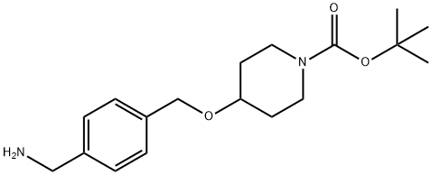 tert-Butyl 4-[4-(aminomethyl)benzyloxy]piperidine-1-carboxylate , 90% 구조식 이미지
