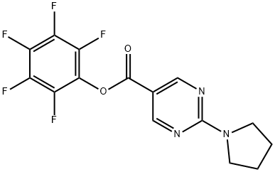 Pentafluorophenyl 2-pyrrolidin-1-ylpyrimidine-5-carboxylate 97% Structure