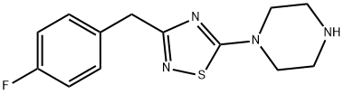 1-[3-(4-Fluoro-benzyl)-[1,2,4]thiadiazol-5-yl]-piperazine 구조식 이미지