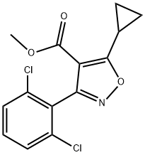 4-ISOXAZOLECARBOXYLIC ACID, 5-CYCLOPROPYL-3-(2,6-DICHLOROPHENYL)-, METHYL ESTER Structure