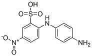 Benzenesulfonic acid, 2-[(4-aminophenyl)amino]-5-nitro-, diazotized, coupled with diazotized 4-aminobenzenesulfonic acid, diazotized 4-nitrobenzenamine and Dyer's mulberry extract Structure