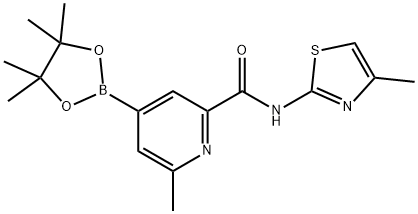 2-PYRIDINECARBOXAMIDE, 6-METHYL-N-(4-METHYL-2-THIAZOLYL)-4-(4,4,5,5-TETRAMETHYL-1,3,2-DIOXABOROLAN-2-YL)- Structure