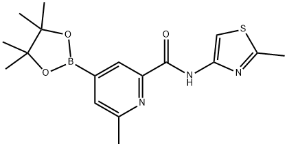 2-PYRIDINECARBOXAMIDE, 6-METHYL-N-(2-METHYL-4-THIAZOLYL)-4-(4,4,5,5-TETRAMETHYL-1,3,2-DIOXABOROLAN-2-YL)- Structure
