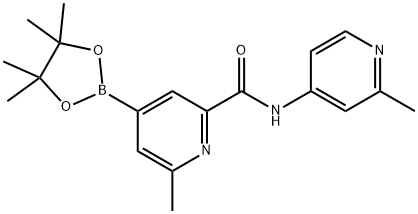 2-PYRIDINECARBOXAMIDE, 6-METHYL-N-(2-METHYL-4-PYRIDINYL)-4-(4,4,5,5-TETRAMETHYL-1,3,2-DIOXABOROLAN-2-YL)- Structure