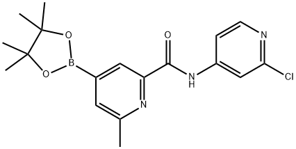 2-PYRIDINECARBOXAMIDE, N-(2-CHLORO-4-PYRIDINYL)-6-METHYL-4-(4,4,5,5-TETRAMETHYL-1,3,2-DIOXABOROLAN-2-YL)- Structure
