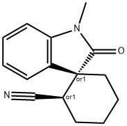 (1R,2R)-1'-METHYL-2'-OXOSPIRO[CYCLOHEXANE-1,3'-INDOLINE]-2-CARBONITRILE Structure