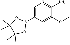 2-PYRIDINAMINE, 3-METHOXY-5-(4,4,5,5-TETRAMETHYL-1,3,2-DIOXABOROLAN-2-YL)- 구조식 이미지