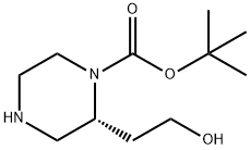 (R)-tert-butyl 2-(2-hydroxyethyl)piperazine-1-carboxylate-HCl Structure