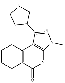 5H-Pyrazolo[3,4-c]isoquinolin-5-one, 3,4,6,7,8,9-hexahydro-3-methyl-1-(3-pyrrolidinyl)- Structure