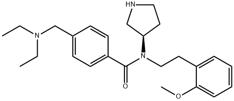 4-[(Diethylamino)methyl]-N-[2-(2-methoxyphenyl)ethyl]-N-(3R)-3-pyrrolidinylbenzamide Structure