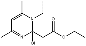 2-Pyrimidineacetic  acid,  1-ethyl-1,2-dihydro-2-hydroxy-4,6-dimethyl-,  ethyl  ester Structure