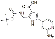 1H-Pyrrole-3-carboxylic  acid,  5-(2-amino-4-pyrimidinyl)-2-[[[(1,1-dimethylethoxy)carbonyl]amino]methyl]- Structure