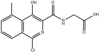 글리신,N-[(1-클로로-4-히드록시-5-메틸-3-이소퀴놀리닐)카르보닐]- 구조식 이미지