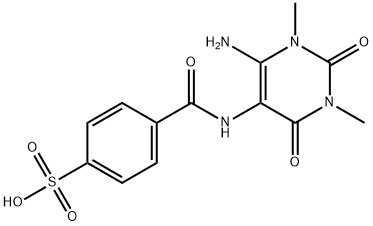 Benzenesulfonic  acid,  4-[[(6-amino-1,2,3,4-tetrahydro-1,3-dimethyl-2,4-dioxo-5-pyrimidinyl)amino]carbonyl]- 구조식 이미지