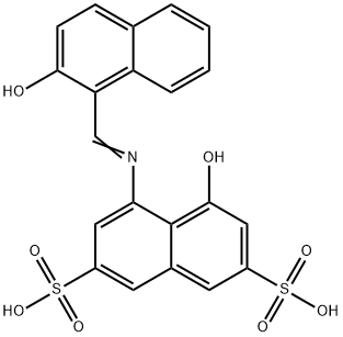 4-Hydroxy-5-[[(2-hydroxy-1-naphthalenyl)methylene]amino]-2,7-naphthalenedisulfonic acid Structure