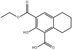 3-(Ethoxycarbonyl)-2-hydroxy-5,6,7,8-tetrahydronaphthalene-1-carboxylic acid, 96% 구조식 이미지