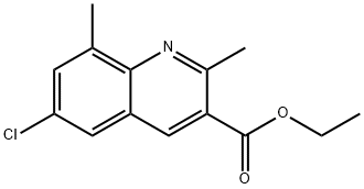 6-CHLORO-2,8-DIMETHYLQUINOLINE-3-CARBOXYLIC ACID ETHYL ESTER Structure