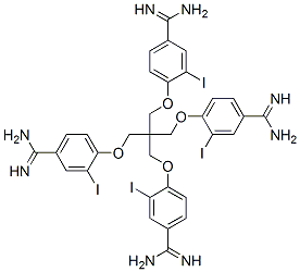4,4'-((2,2-bis((4-(aminoiminomethyl)-2-iodophenoxy)methyl)-1,3-propanediyl)bis(oxy))bis(3-iodobenzenecarboximidamide) 구조식 이미지