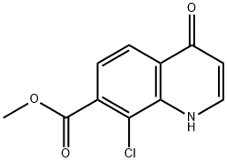 8-클로로-4-옥소-1,4-디하이드로-퀴놀린-7-카르복실산메틸에스테르 구조식 이미지