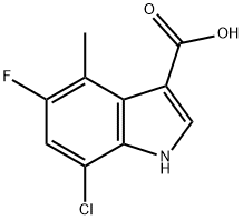 1H-Indole-3-carboxylic  acid,  7-chloro-5-fluoro-4-methyl- 구조식 이미지