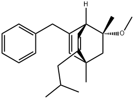 (1R,4R,8R)-5-BENZYL-2-ISOBUTYL-8-METHOXY-1,8-DIMETHYL-2-BICYCLO[2.2.2]OCTA-2,5-DIENE Structure