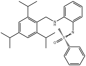 (R)-N-[2-(2,4,6-트리이소프로필벤질아미노)-페닐]-S-메틸-S-페닐술폭시민 구조식 이미지