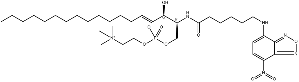 6-((N-(7-NITROBENZ-2-OXA-1,3-DIAZOL-4-YL)AMINO)-HEXANOYL)SPHINGOSYL PHOSPHOCHOLINE 구조식 이미지