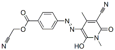 Benzoic  acid,  4-[2-(5-cyano-1,6-dihydro-2-hydroxy-1,4-dimethyl-6-oxo-3-pyridinyl)diazenyl]-,  cyanomethyl  ester Structure