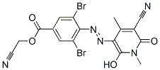 Benzoic  acid,  3,5-dibromo-4-[2-(5-cyano-1,6-dihydro-2-hydroxy-1,4-dimethyl-6-oxo-3-pyridinyl)diazenyl]-,  cyanomethyl  ester Structure