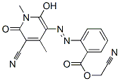 Benzoic  acid,  2-[2-(5-cyano-1,6-dihydro-2-hydroxy-1,4-dimethyl-6-oxo-3-pyridinyl)diazenyl]-,  cyanomethyl  ester Structure