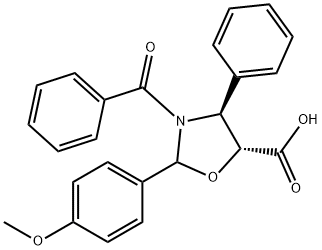 (4S,5R)-3-Benzoyl-2-(4-methoxyphenyl)-4-phenyl-5-oxazolidinecarboxylic acid 구조식 이미지
