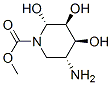 1-Piperidinecarboxylicacid,5-amino-2,3,4-trihydroxy-,methylester,(2alpha,3beta,4beta,5alpha)-(9CI) Structure