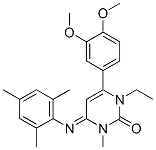 2(1H)-Pyrimidinone, 6-(3,4-dimethoxyphenyl)-1-ethyl-3,4-dihydro-3-meth yl-4-((2,4,6-trimethylphenyl)imino)- Structure