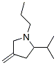 Pyrrolidine, 4-methylene-2-(1-methylethyl)-1-propyl- (9CI) Structure