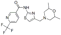 3-PYRIDINECARBOXAMIDE, N-[4-[(2,6-DIMETHYL-4-MORPHOLINYL)METHYL]-2-THIAZOLYL]-6-(TRIFLUOROMETHYL)- 구조식 이미지