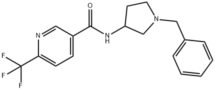 3-PYRIDINECARBOXAMIDE, N-[1-(PHENYLMETHYL)-3-PYRROLIDINYL]-6-(TRIFLUOROMETHYL)- Structure
