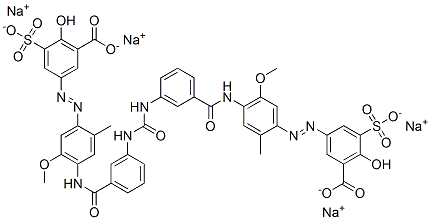 tetrasodium 3,3'-[carbonylbis[imino-m-phenylenecarbonylimino(5-methoxy-2-methyl-p-phenylene)azo]]bis[6-hydroxy-5-sulphonatobenzoate]  Structure