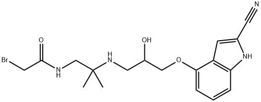 N-(bromoacetylamino)cyanopindolol Structure