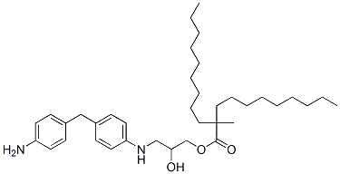 3-[[4-[(4-aminophenyl)methyl]phenyl]amino]-2-hydroxypropyl 2-methyl-2-nonylundecanoate  Structure