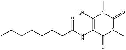 Octanamide,  N-(6-amino-1,2,3,4-tetrahydro-1,3-dimethyl-2,4-dioxo-5-pyrimidinyl)- Structure