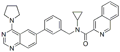 3-Isoquinolinecarboxamide,  N-cyclopropyl-N-[[3-[4-(1-pyrrolidinyl)-6-quinazolinyl]phenyl]methyl]- Structure
