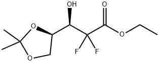 Ethyl (3R,S)-2,2-difluoro-3-hydroxy-3-(2,2-dimethyldioxolan-4-yl)propionate 구조식 이미지