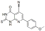 Pyrido[2,3-d]pyrimidine-5-carbonitrile,  1,2,3,4-tetrahydro-7-(4-methoxyphenyl)-4-oxo-2-thioxo- 구조식 이미지